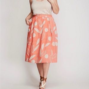 Lane Bryant Floral Print Skirt Coral Size 14/16